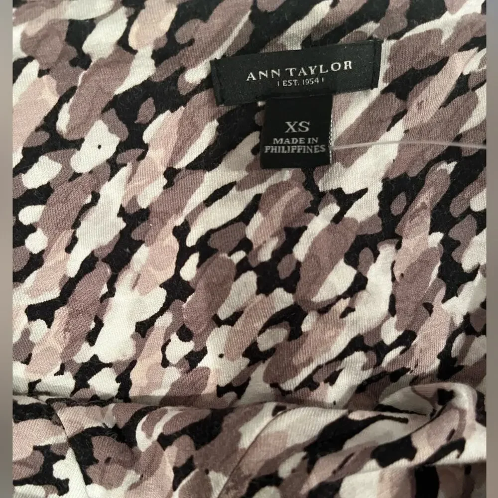 NEW Ann Taylor Jersey Halter Tie Abstract Paint Drop Strapless A-line Dress X…